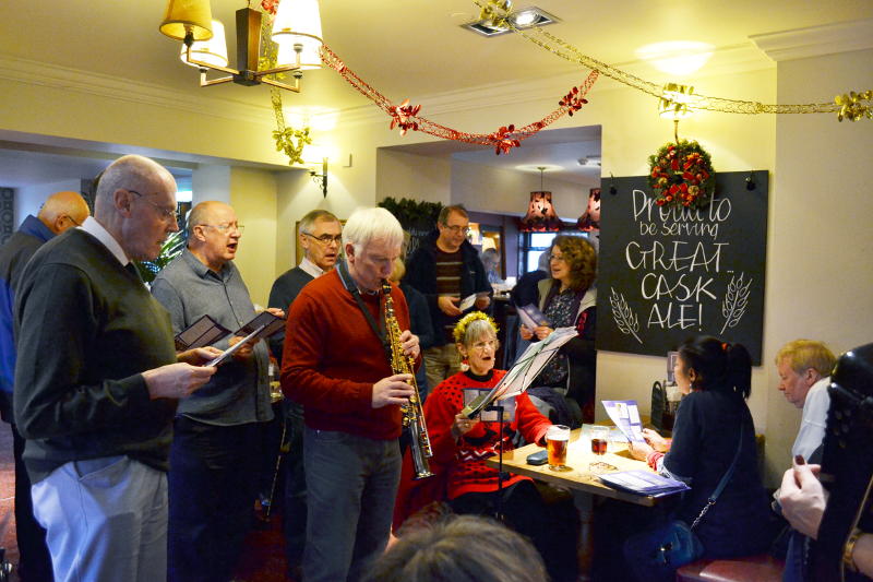 Playing and singing at the Selly Park Tavern