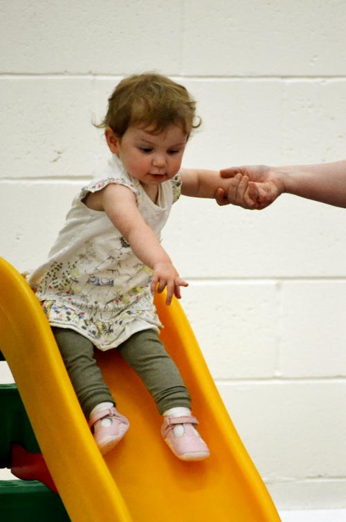 About to go down the slide