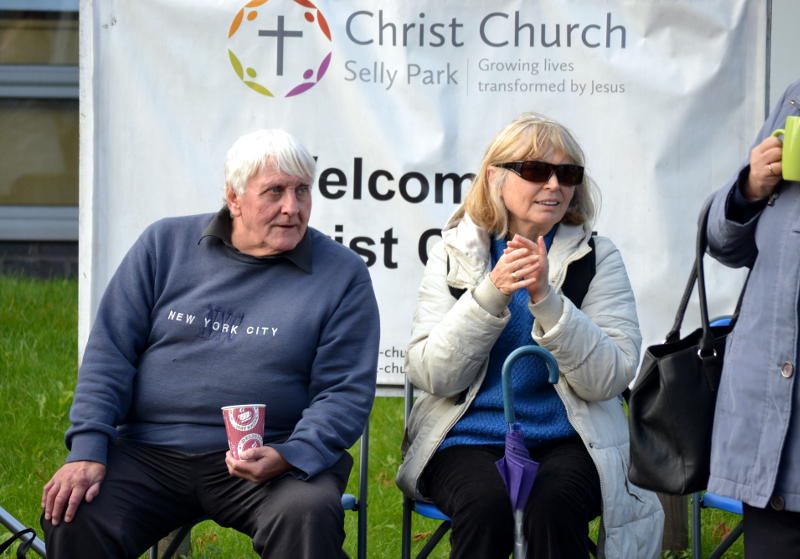 Spectators outside Christ Church