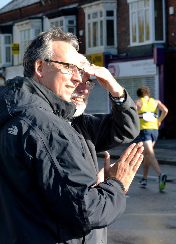 Geoff watches the race