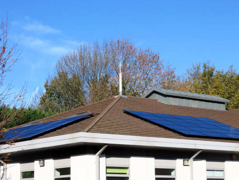 Solar panels on the Christ Church roof