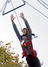 Taking a leap high in the air